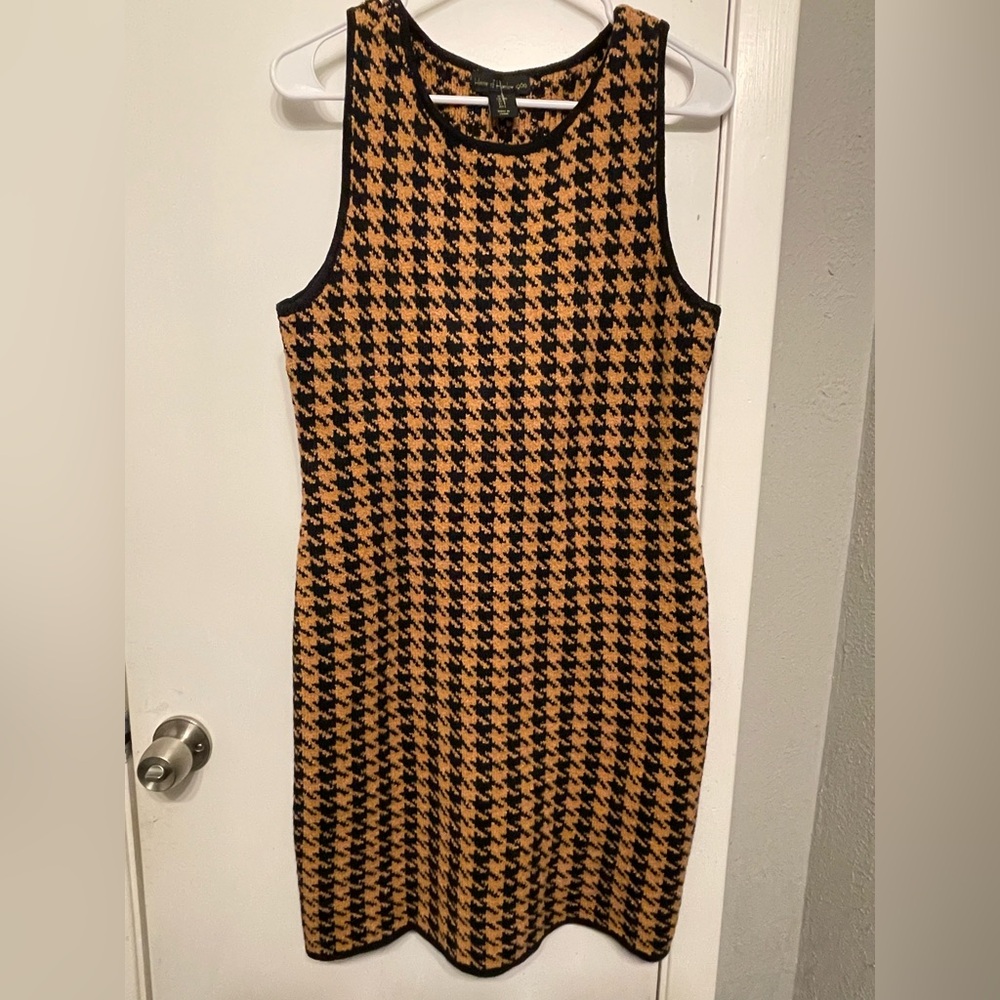 House of Harlow 1960 Black and Tan Houndstooth dress size large